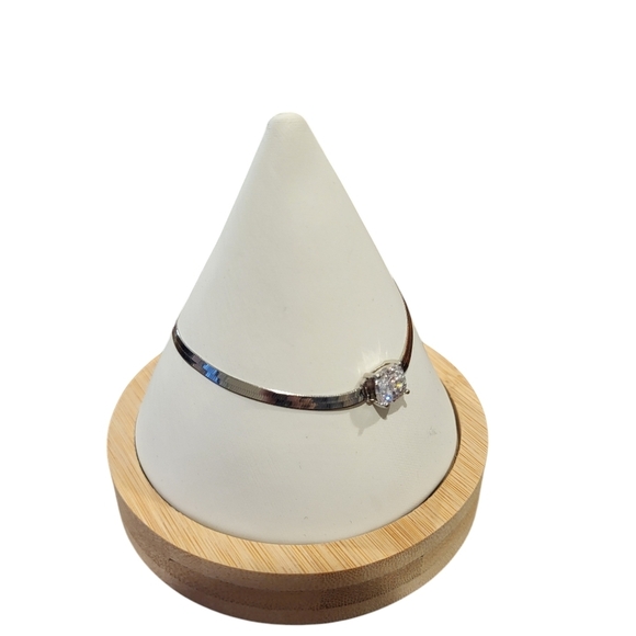 Sterling Silver Bracelet with Faux Diamond Accent 925 - Picture 2 of 4